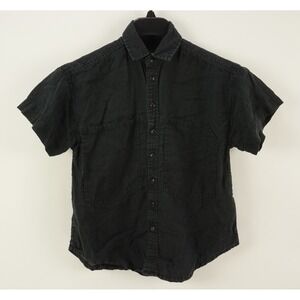 Power of My People Wayward Fit Linen Button Closure Women Shirt Size‎ XXS Black